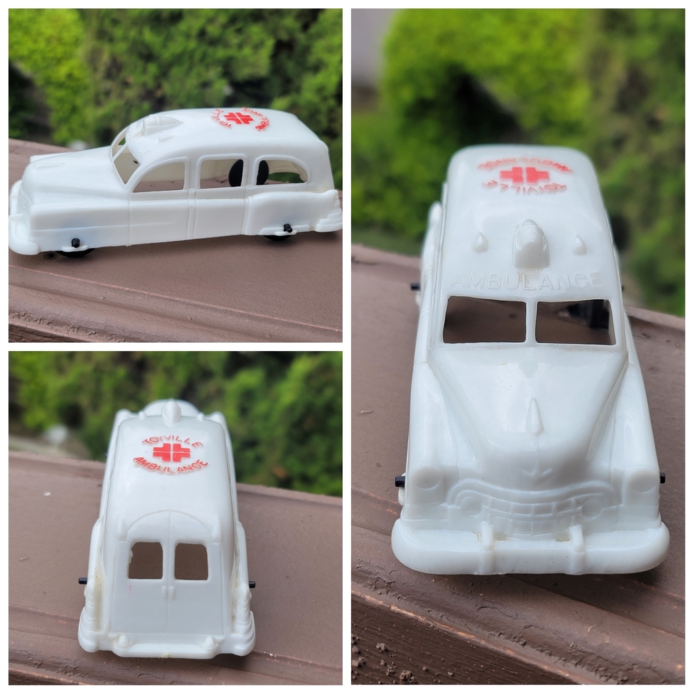 Vtg Hasbro Toyville Ambulance Plastic Toy Car
